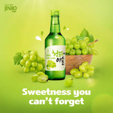 Soju Coreano Jinro Sabor Uva Verde – 360ml